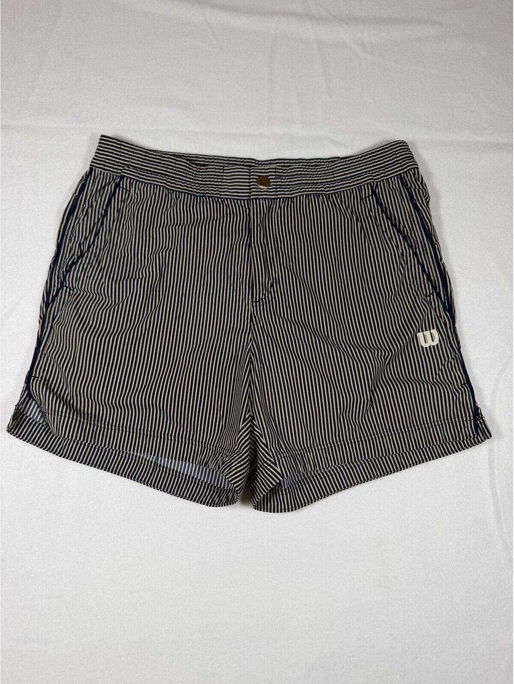 Wilson Women's Blue and White Striped Athletic Shorts Size‎ S